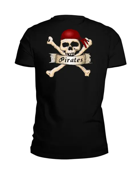 Заказать мужскую футболку в Москве. Футболка базовая Пиратский флаг от Андрей Бочкарев - готовые дизайны и нанесение принтов.