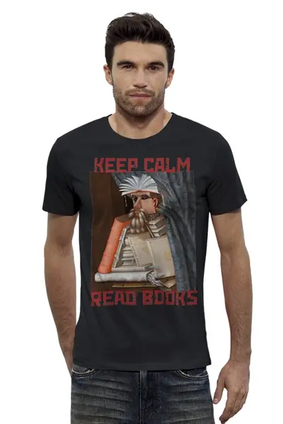 Заказать мужскую футболку в Москве. Футболка базовая Библиотекарь (Джузеппе Арчимбольдо) от trend - готовые дизайны и нанесение принтов.