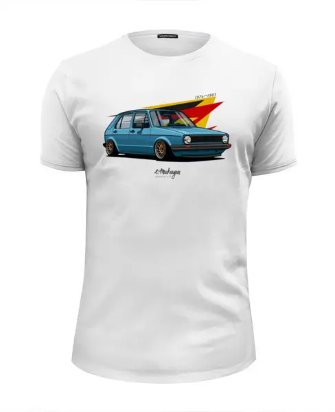 Заказать мужскую футболку в Москве. Футболка базовая VW Golf от Oleg Markaryan - готовые дизайны и нанесение принтов.