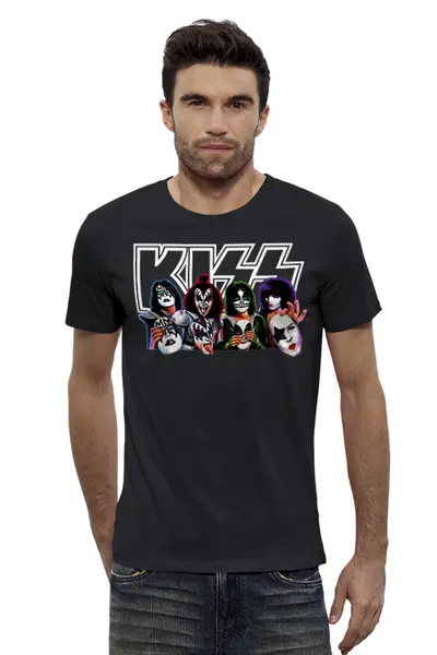 Заказать мужскую футболку в Москве. Футболка базовая KISS Mask от balden - готовые дизайны и нанесение принтов.