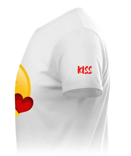 Заказать мужскую футболку в Москве. Футболка базовая Смайл с поцелуем от dmitrii.v.sharapow@gmail.com - готовые дизайны и нанесение принтов.
