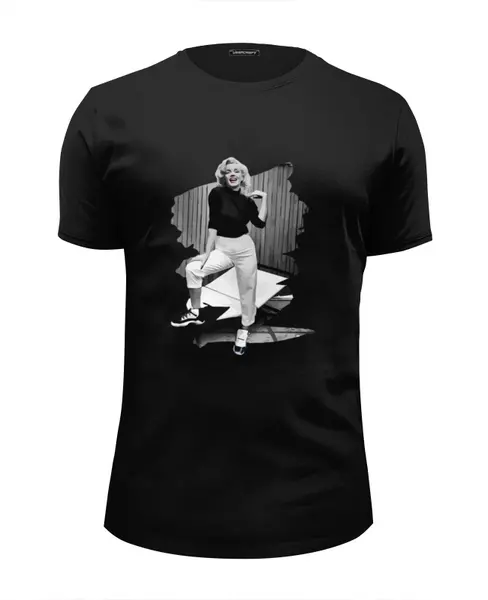 Заказать мужскую футболку в Москве. Футболка базовая Мэрилин Монро (Marilyn Monroe) от coolmag - готовые дизайны и нанесение принтов.