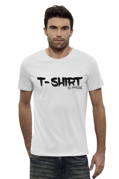 Заказать мужскую футболку в Москве. Футболка базовая T-shirt is passe от Anton  - готовые дизайны и нанесение принтов.