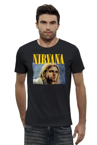 Заказать мужскую футболку в Москве. Футболка базовая Nirvana  от Leichenwagen - готовые дизайны и нанесение принтов.