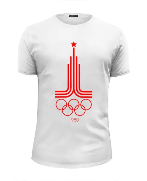 Заказать мужскую футболку в Москве. Футболка базовая Олимпиада 80 от Savara - готовые дизайны и нанесение принтов.