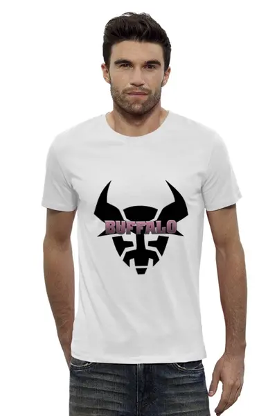 Заказать мужскую футболку в Москве. Футболка базовая бык buffalo от DenTen - готовые дизайны и нанесение принтов.