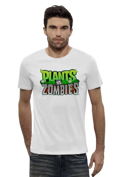 Заказать мужскую футболку в Москве. Футболка базовая Plants vs. Zombies от cesare - готовые дизайны и нанесение принтов.