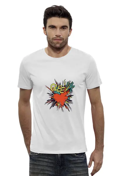 Заказать мужскую футболку в Москве. Футболка базовая Glee  от T-shirt print  - готовые дизайны и нанесение принтов.
