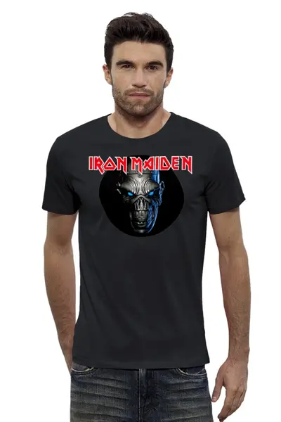 Заказать мужскую футболку в Москве. Футболка базовая Iron Maiden Band от Leichenwagen - готовые дизайны и нанесение принтов.
