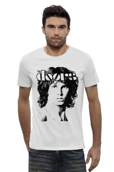 Заказать мужскую футболку в Москве. Футболка базовая The Doors Jim Morrison от inPrintio - готовые дизайны и нанесение принтов.