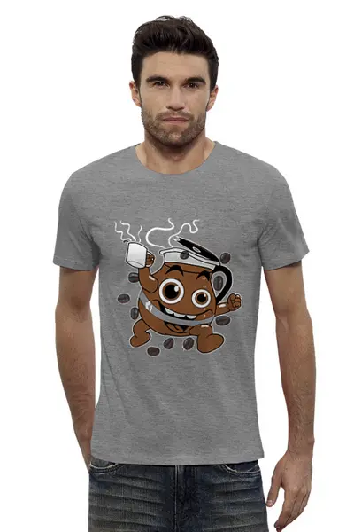 Заказать мужскую футболку в Москве. Футболка базовая Кофе(Coffee) от icase - готовые дизайны и нанесение принтов.