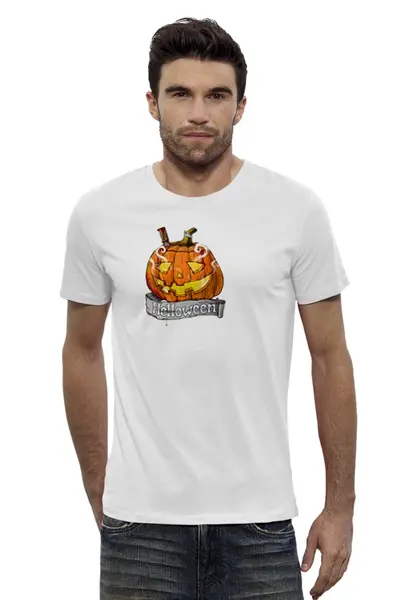 Заказать мужскую футболку в Москве. Футболка базовая Helloween от Антон Величко - готовые дизайны и нанесение принтов.