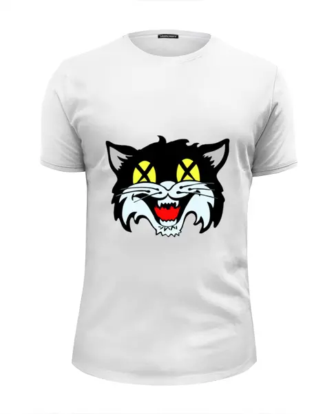 Заказать мужскую футболку в Москве. Футболка базовая Кот (cat) от fanart - готовые дизайны и нанесение принтов.