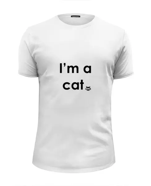 Заказать мужскую футболку в Москве. Футболка базовая I'm a cat от Ксения Золотухина - готовые дизайны и нанесение принтов.