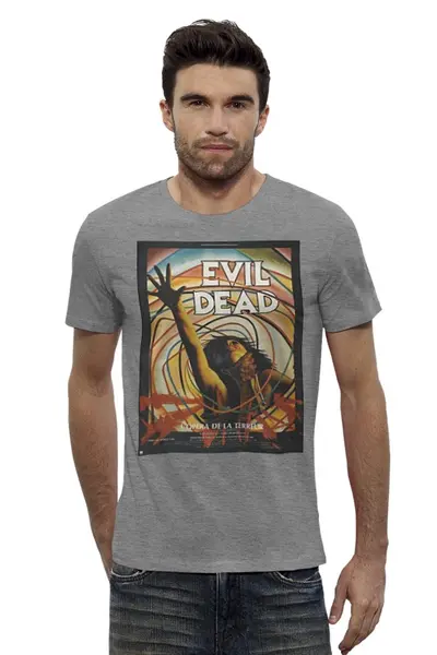 Заказать мужскую футболку в Москве. Футболка базовая Evil Dead / Зловещие Мертвецы от KinoArt - готовые дизайны и нанесение принтов.