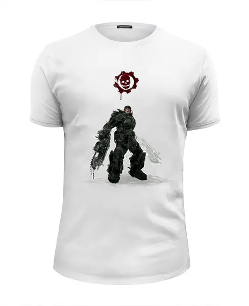 Заказать мужскую футболку в Москве. Футболка базовая Gears of War от nessime - готовые дизайны и нанесение принтов.
