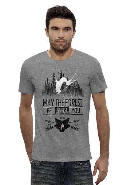 Заказать мужскую футболку в Москве. Футболка базовая Ski Ride от oneredfoxstore@gmail.com - готовые дизайны и нанесение принтов.