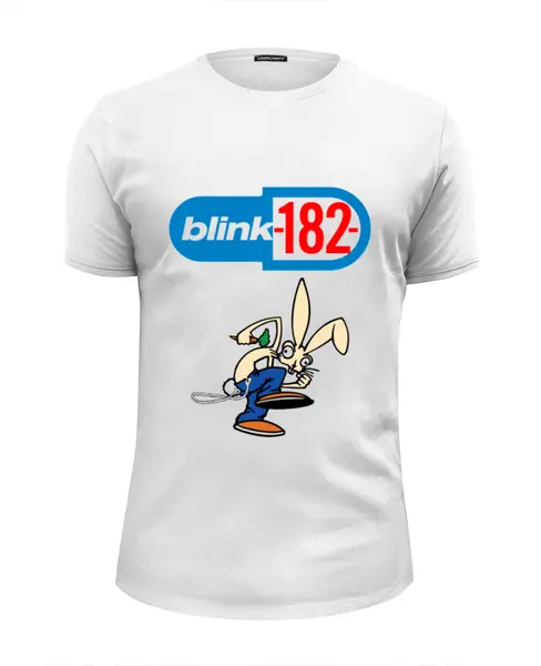 Заказать мужскую футболку в Москве. Футболка базовая blink-182 rabbit от lozerkids - готовые дизайны и нанесение принтов.
