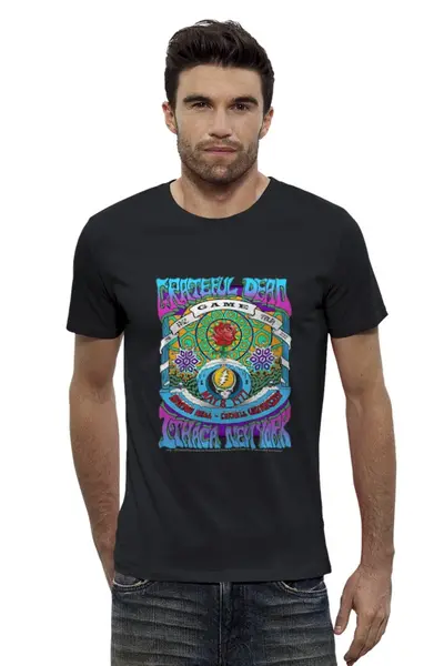 Заказать мужскую футболку в Москве. Футболка базовая Grateful Dead от Fedor - готовые дизайны и нанесение принтов.
