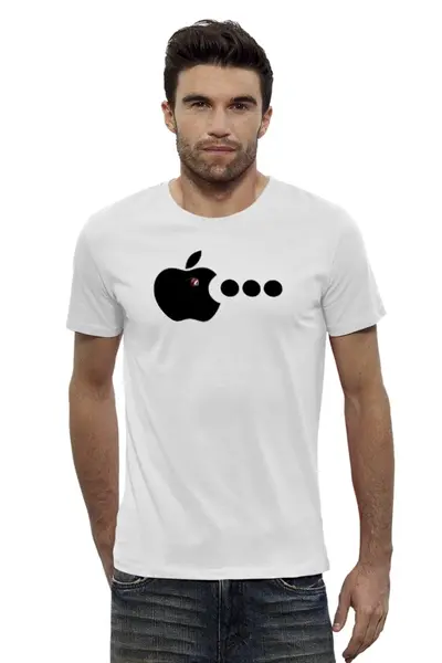 Заказать мужскую футболку в Москве. Футболка базовая Apple от Наталья Чернова - готовые дизайны и нанесение принтов.