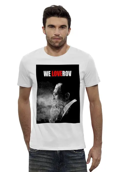 Заказать мужскую футболку в Москве. Футболка базовая We Loverov от priceless - готовые дизайны и нанесение принтов.