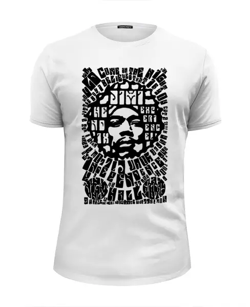 Заказать мужскую футболку в Москве. Футболка базовая Jimi Hendrix от Leichenwagen - готовые дизайны и нанесение принтов.