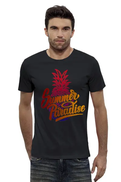 Заказать мужскую футболку в Москве. Футболка базовая Summer Paradise от balden - готовые дизайны и нанесение принтов.