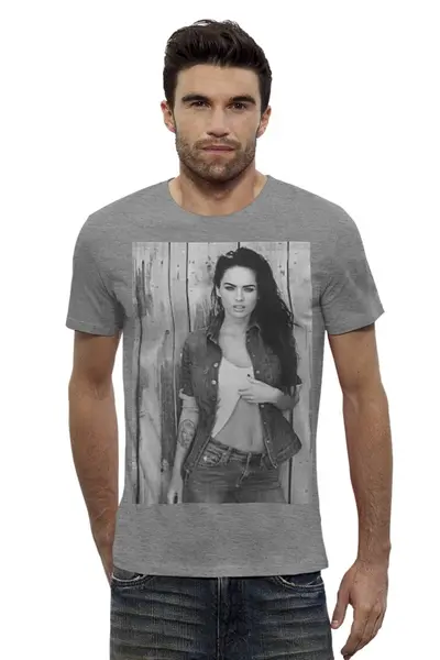 Заказать мужскую футболку в Москве. Футболка базовая Megan Fox от KinoArt - готовые дизайны и нанесение принтов.