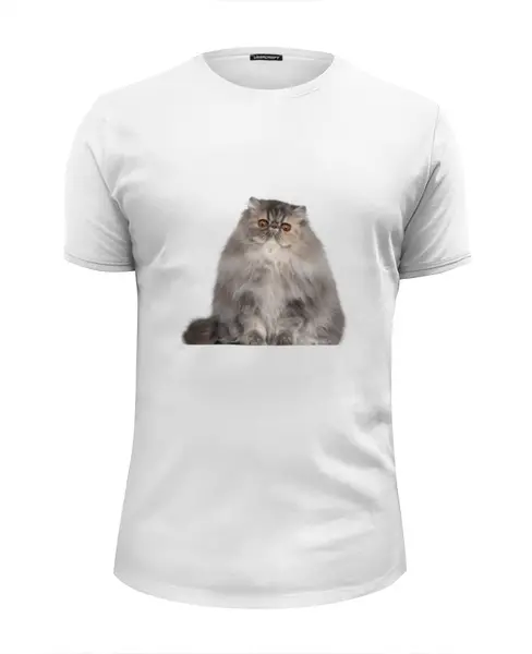 Заказать мужскую футболку в Москве. Футболка базовая кошка от THE_NISE  - готовые дизайны и нанесение принтов.
