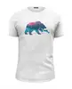 Заказать мужскую футболку в Москве. Футболка базовая Медведь на рыбалке от printik - готовые дизайны и нанесение принтов.
