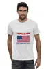 Заказать мужскую футболку в Москве. Футболка базовая Трамп наш! от игорь попов - готовые дизайны и нанесение принтов.