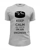 Заказать мужскую футболку в Москве. Футболка базовая Keep calm and trust me I'm an engineer GR от Илья Куранов - готовые дизайны и нанесение принтов.