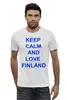 Заказать мужскую футболку в Москве. Футболка базовая Keep calm от Mister Lunatic - готовые дизайны и нанесение принтов.