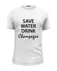 Заказать мужскую футболку в Москве. Футболка базовая Save Water от Pinky-Winky - готовые дизайны и нанесение принтов.