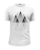 Заказать мужскую футболку в Москве. Футболка базовая Mountains Lines от tshirtslogoshop@gmail.com - готовые дизайны и нанесение принтов.