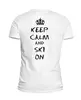 Заказать мужскую футболку в Москве. Футболка базовая Keep Calm and Ski On от Just kidding - готовые дизайны и нанесение принтов.