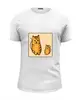 Заказать мужскую футболку в Москве. Футболка базовая Два котика, смотрящие друг на друга от asnia@ya.ru - готовые дизайны и нанесение принтов.