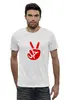 Заказать мужскую футболку в Москве. Футболка базовая Victory hand от THE_NISE  - готовые дизайны и нанесение принтов.