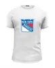 Заказать мужскую футболку в Москве. Футболка базовая New York Rangers от BURNSHIRTS - готовые дизайны и нанесение принтов.
