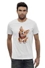 Заказать мужскую футболку в Москве. Футболка базовая Собака корги в шарфе от tigerda  - готовые дизайны и нанесение принтов.