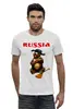 Заказать мужскую футболку в Москве. Футболка базовая Русский медведь  от T-shirt print  - готовые дизайны и нанесение принтов.