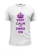 Заказать мужскую футболку в Москве. Футболка базовая Keep calm от Sergio Happy - готовые дизайны и нанесение принтов.