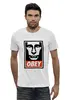 Заказать мужскую футболку в Москве. Футболка базовая Putin OBEY от LINGAM ART | lingam.ord@gmail.com - готовые дизайны и нанесение принтов.