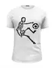Заказать мужскую футболку в Москве. Футболка базовая Скелет играет в футбол от p_i_r_a_n_y_a  - готовые дизайны и нанесение принтов.