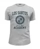 Заказать мужскую футболку в Москве. Футболка базовая GTA. Los Santos Grand Theft Academy от geekbox - готовые дизайны и нанесение принтов.