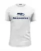 Заказать мужскую футболку в Москве. Футболка базовая Seattle Seahawks от dobryidesign - готовые дизайны и нанесение принтов.