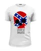 Заказать мужскую футболку в Москве. Футболка базовая Флаг Конфедерации США от Leichenwagen - готовые дизайны и нанесение принтов.