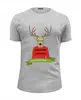 Заказать мужскую футболку в Москве. Футболка базовая Christmas Deer от Илья Щеблецов - готовые дизайны и нанесение принтов.