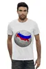 Заказать мужскую футболку в Москве. Футболка базовая Россия на земном шаре от VashAdmin - готовые дизайны и нанесение принтов.