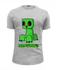 Заказать мужскую футболку в Москве. Футболка базовая Minecraft (Майнкрафт) Creeper (Крипер) от Just kidding - готовые дизайны и нанесение принтов.